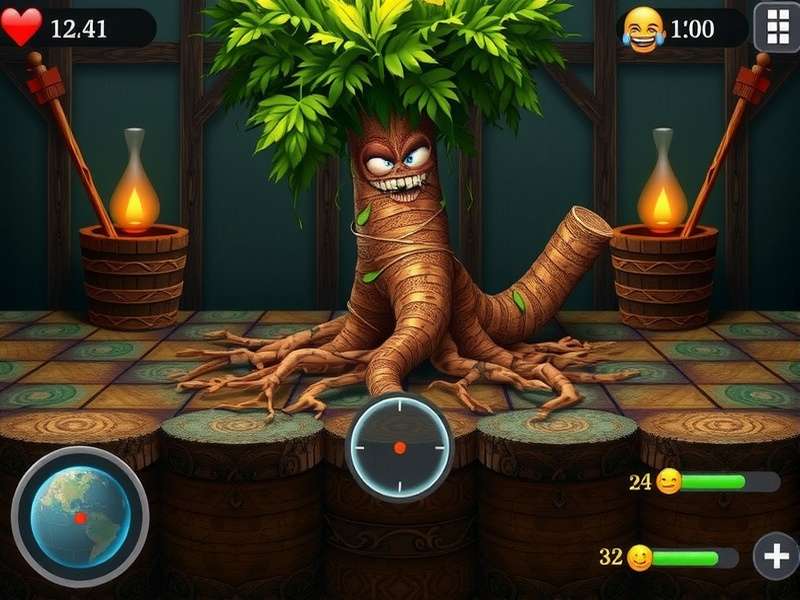 Cut the Rope game visual showing Om Nom catching candy