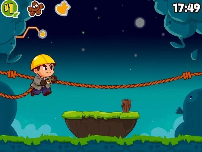 Cut the Rope Kaizo gameplay showing complex rope cutting puzzles