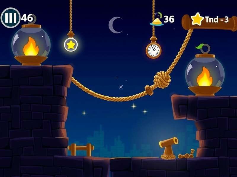 Om Nom from Cut The Rope happily eating a candy