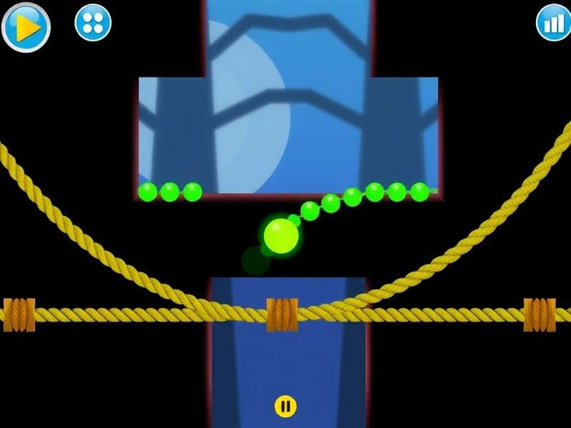 Om Nom eagerly waiting for candy in Cut the Rope game scene