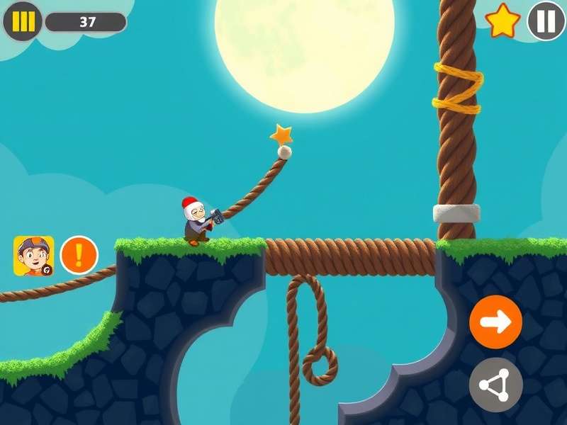 Cut the Rope gameplay on a computer screen showing Om Nom and candy