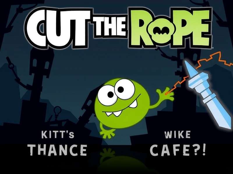 Om Nom the green monster looking cute and hungry