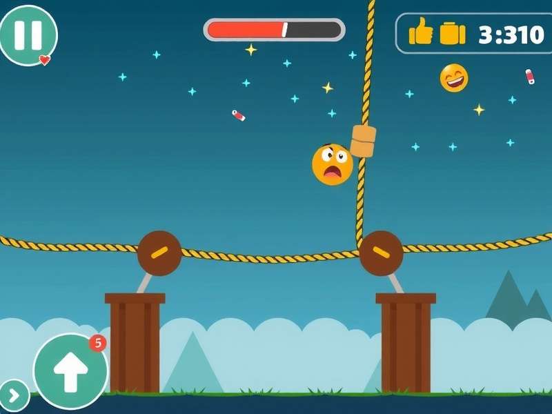 Cut the Rope gameplay showing Om Nom and candy