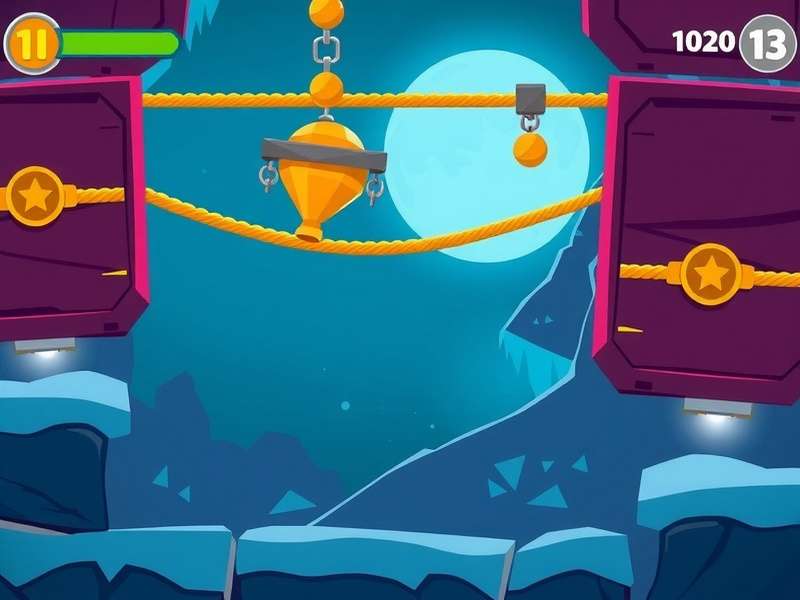 Om Nom happily eating a candy in Cut the Rope game