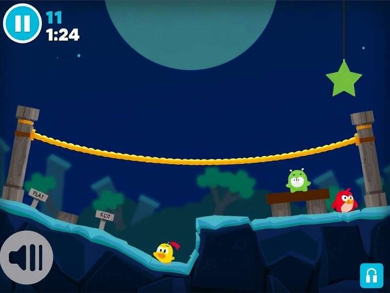 Cut the Rope 2 Level 11 gameplay screenshot showing Om Nom and ropes