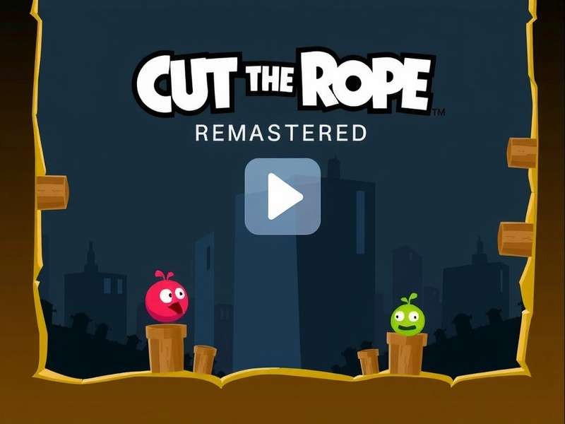 Cut The Rope Remastered gameplay screenshot showing Om Nom and candy