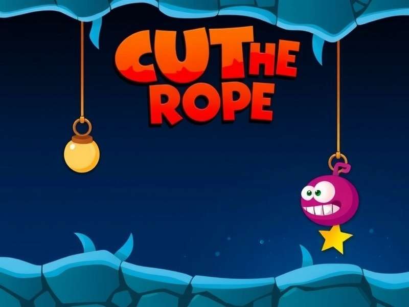 Cut The Rope Remastered gameplay screenshot showing Om Nom in high-definition graphics