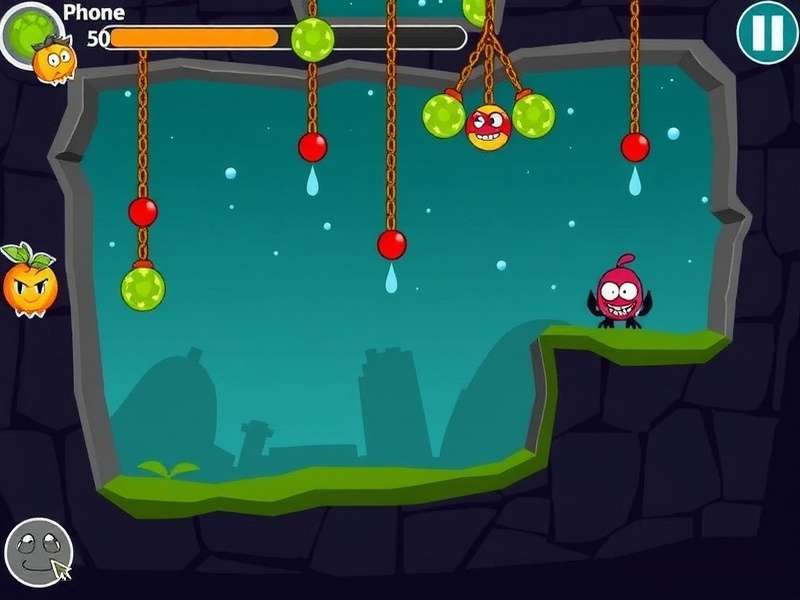 Cut The Rope gameplay showing Omnom and candy