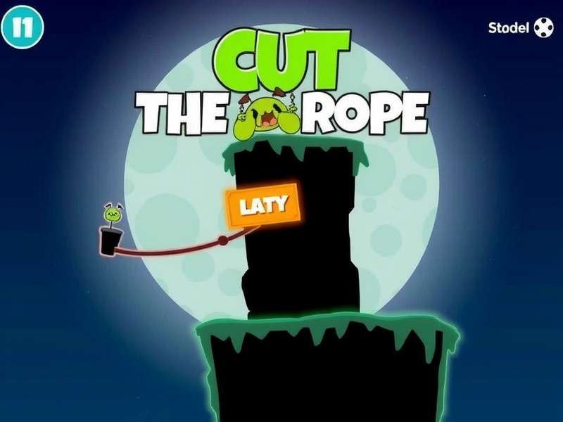 Om Nom looking at multiple candy pieces with ropes and bubbles