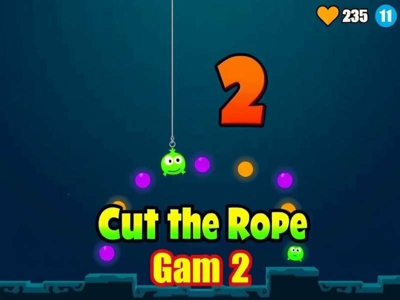 Om Nom playing Cut The Rope 2 in the Forest level with candy and ropes