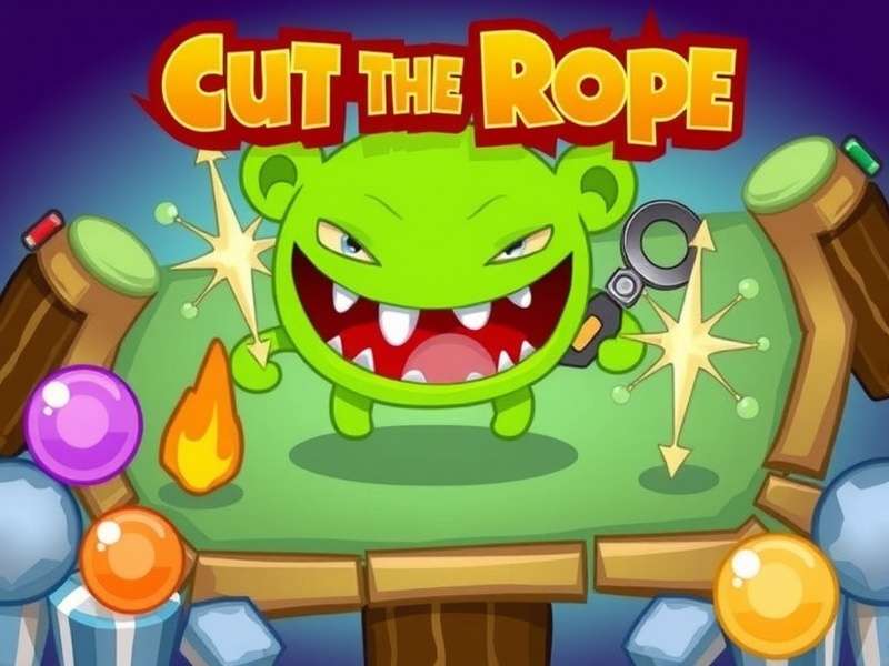 Cut The Rope Magic Boss gameplay screenshot showing Om Nom with magical bubbles and stars
