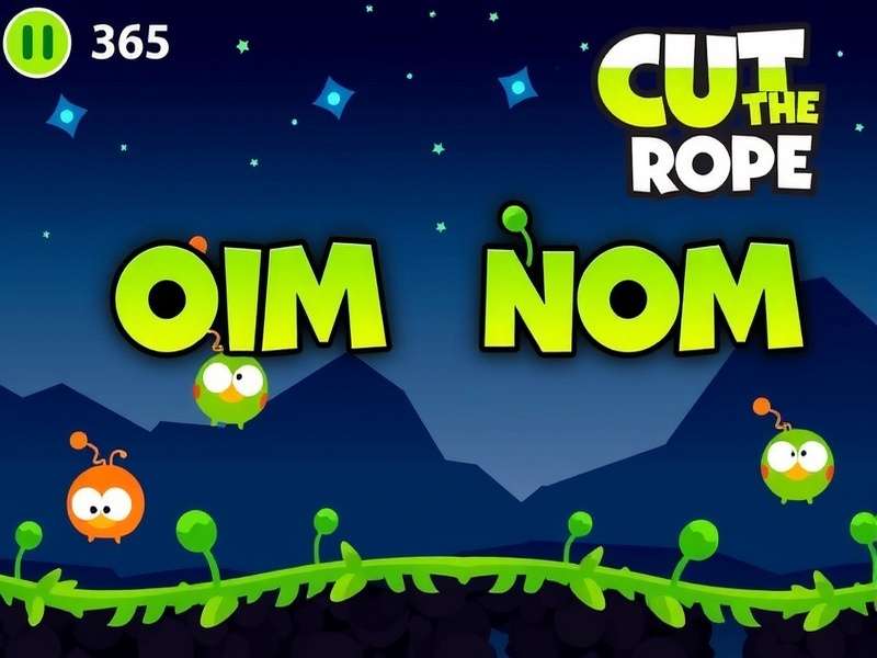 Om Nom Cut The Rope Remastered gameplay screenshot showing enhanced graphics