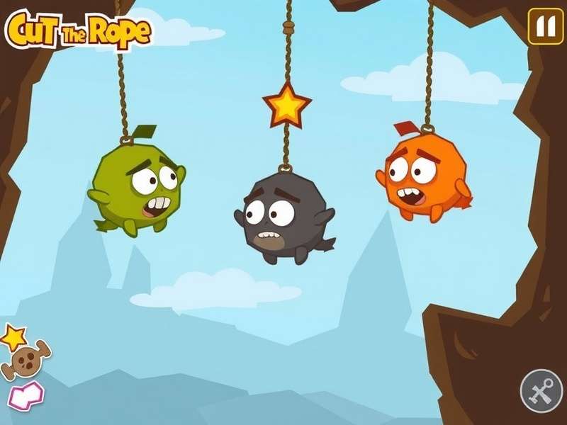 Om Nom the green creature happily eating a candy