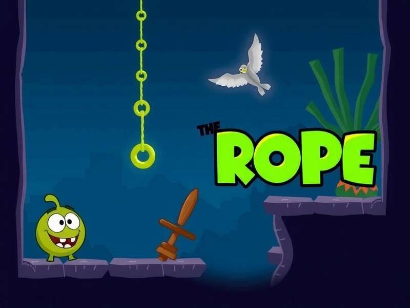 Cut the Rope Remastered gameplay screenshot showing Om Nom and candy on ropes