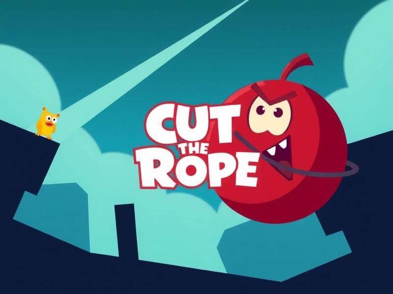 Om Nom eagerly awaiting candy in the original Cut the Rope game scene