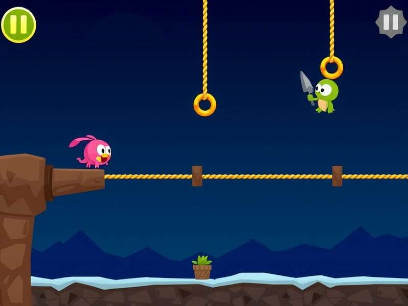 Cut The Rope Msn gameplay screenshot showing Om Nom catching candy