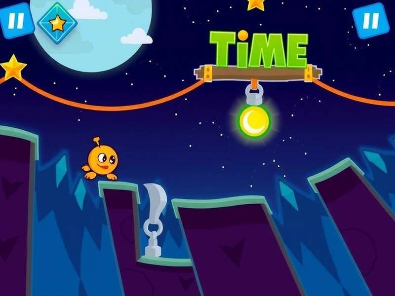 Om Nom traveling through different historical eras in Cut The Rope: Time Travel