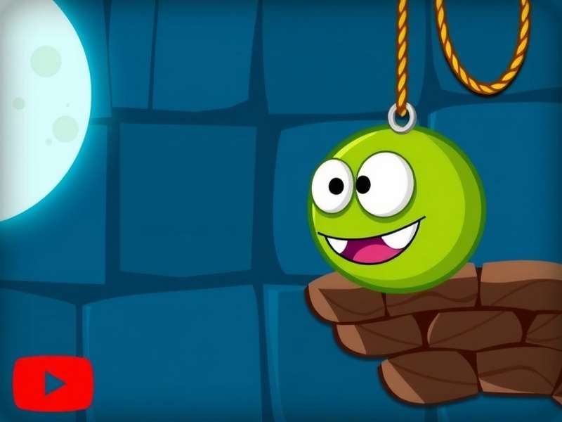 Om Nom surrounded by YouTube play buttons and gaming icons