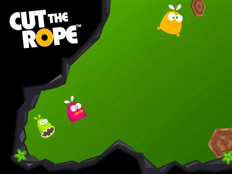 Om Nom in Cut The Rope Remastered gameplay catching candy with ropes