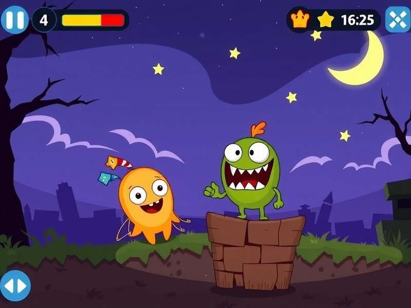 Om Nom classic green character with big eyes