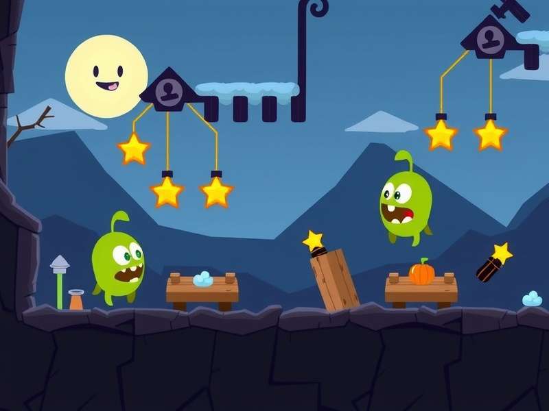 Blue Om Nom variant from Cut the Rope 2