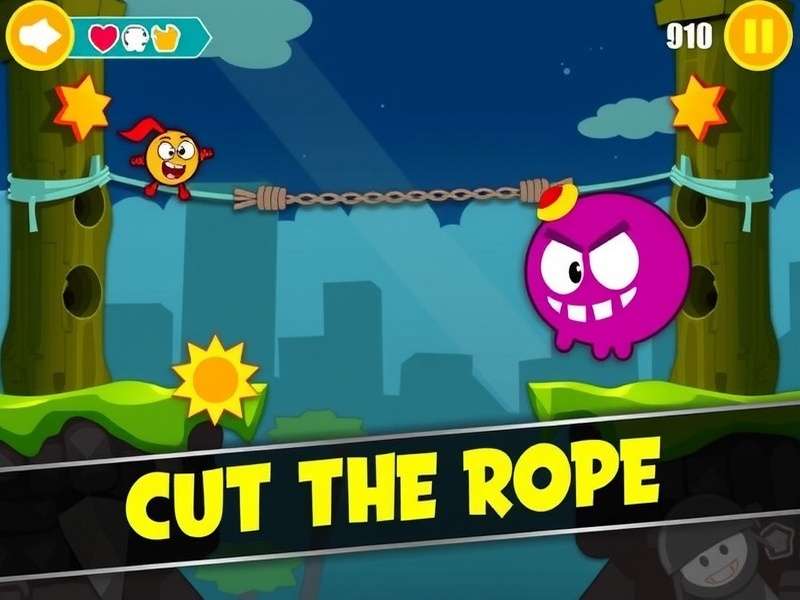 Cut The Rope APK Download Screenshot showing Om Nom gameplay