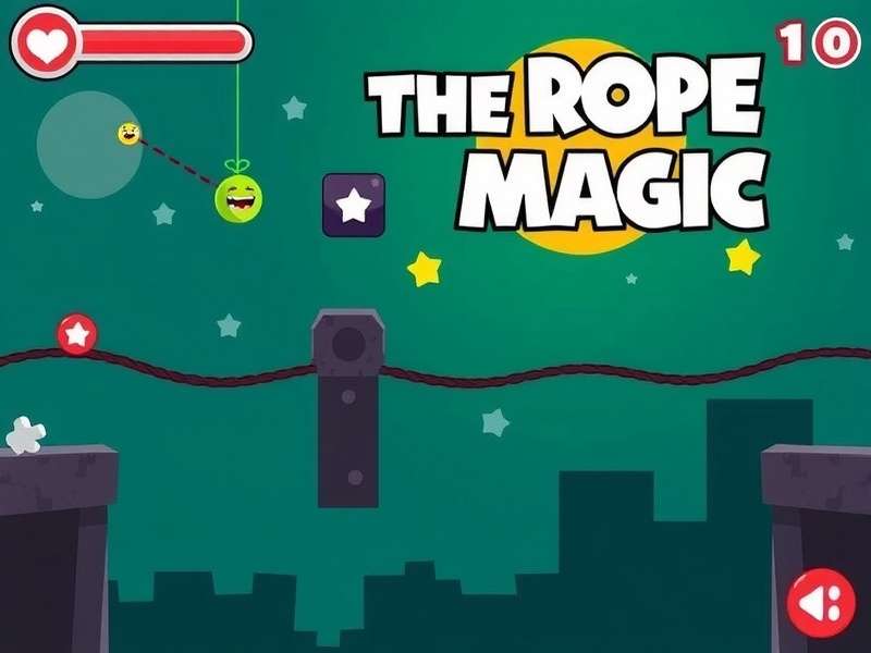 Cut The Rope Magic Unblocked gameplay screenshot showing Om Nom and magical elements