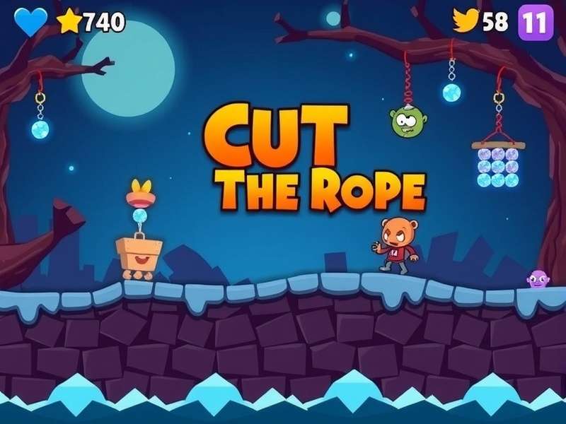 Om Nom happily holding a giant candy in a celebratory final scene