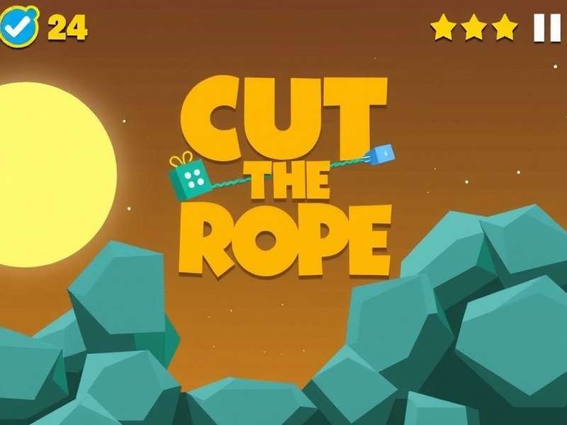 Cut The Rope gameplay on Windows 10 featuring Omnom catching candy