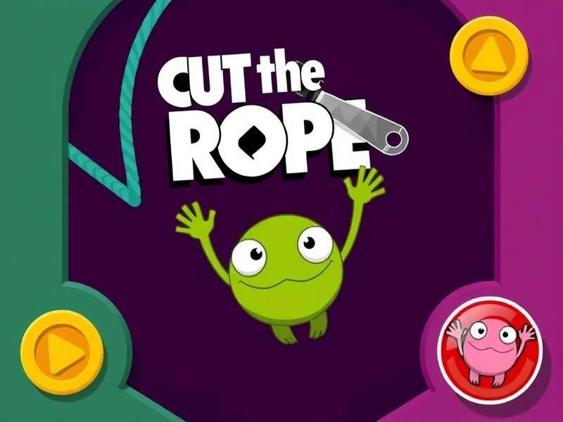 Cut The Rope Game level with ropes, bubbles and stars