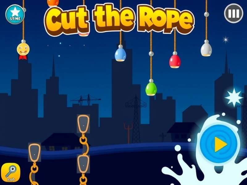Cut The Rope Magic Online gameplay screenshot showing Om Nom with magical elements