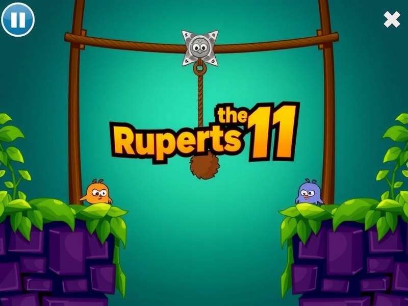 Cut The Rope 2-11 hero banner featuring Om Nom the green monster surrounded by ropes, candy, and stars