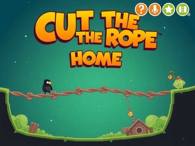 Cut The Rope Home – Om Nom the green monster enjoying candy in a rope-filled puzzle world