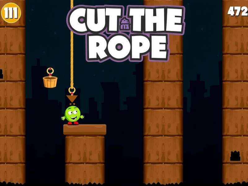 Cut The Rope Unblocked hero scene featuring Om Nom and candy